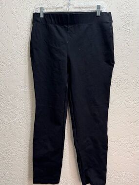 Max Studio Black Pull On Pants Women’s Large Stretch Career Work Office Slim Fit